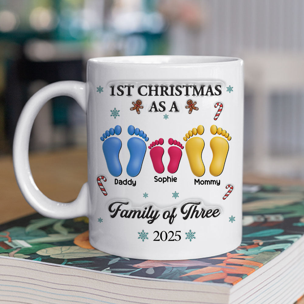 Custom Christmas & Birthday Gift for Daughter • Our First Christmas - Personalized 3D Effect Coffee Mug