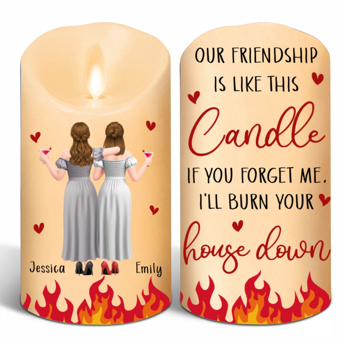 Bestie Fire Warning - Personalized LED Candle