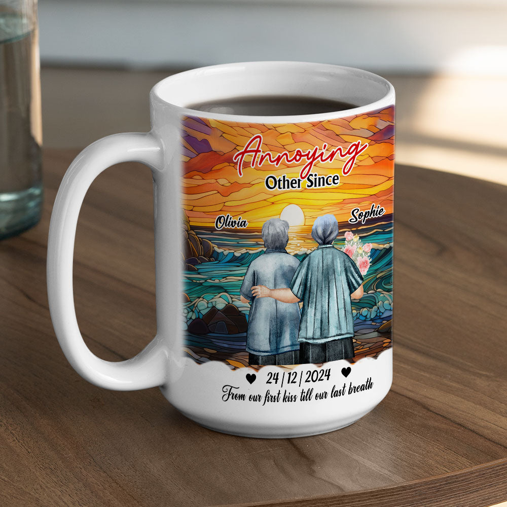 Custom Anniversary Keepsake Gifts For Couple • From Our First Kiss - Personalized Coffee Mug