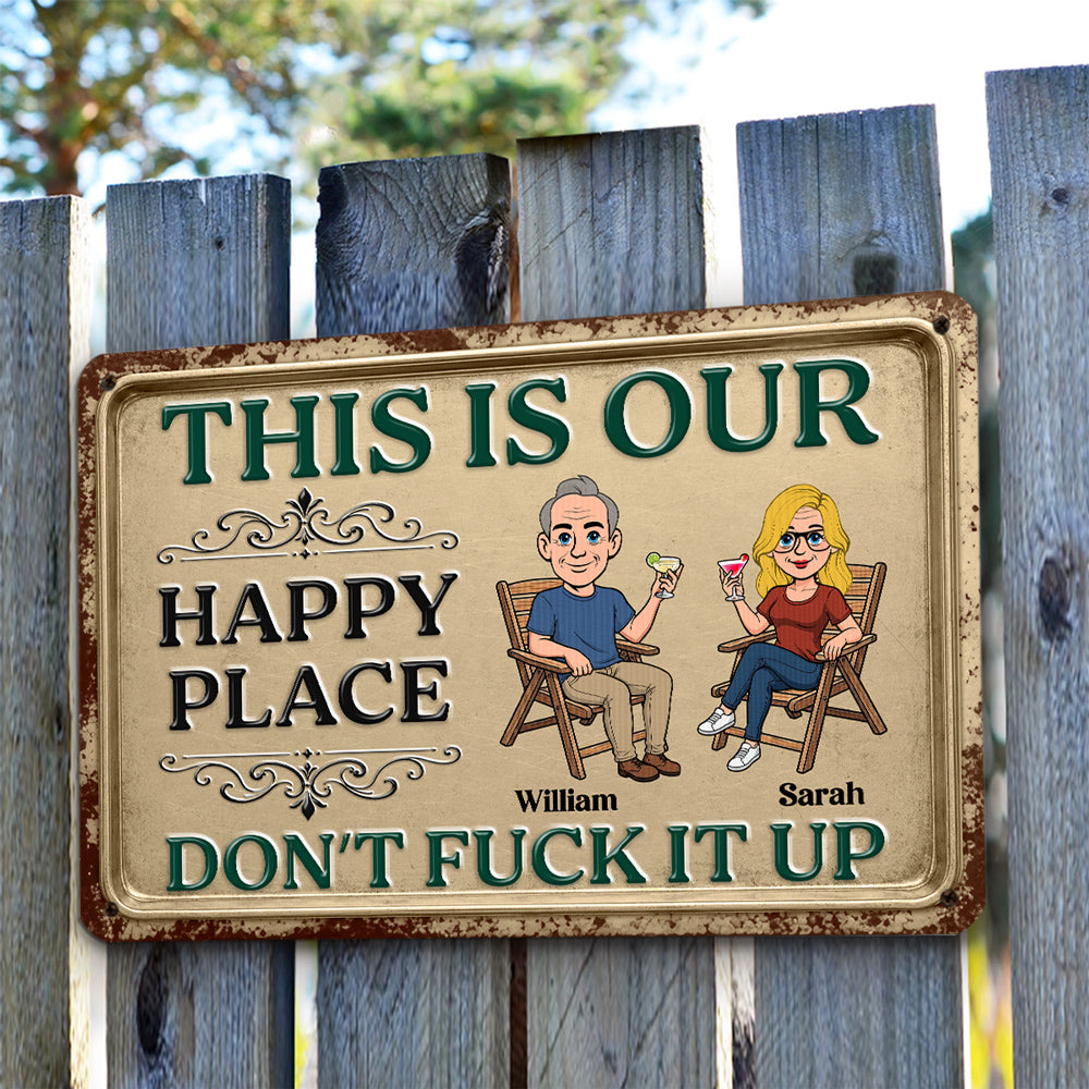 Custom Family Summer Backyard, Patio & Porch Decor • Our Private Place - Personalized Metal Sign