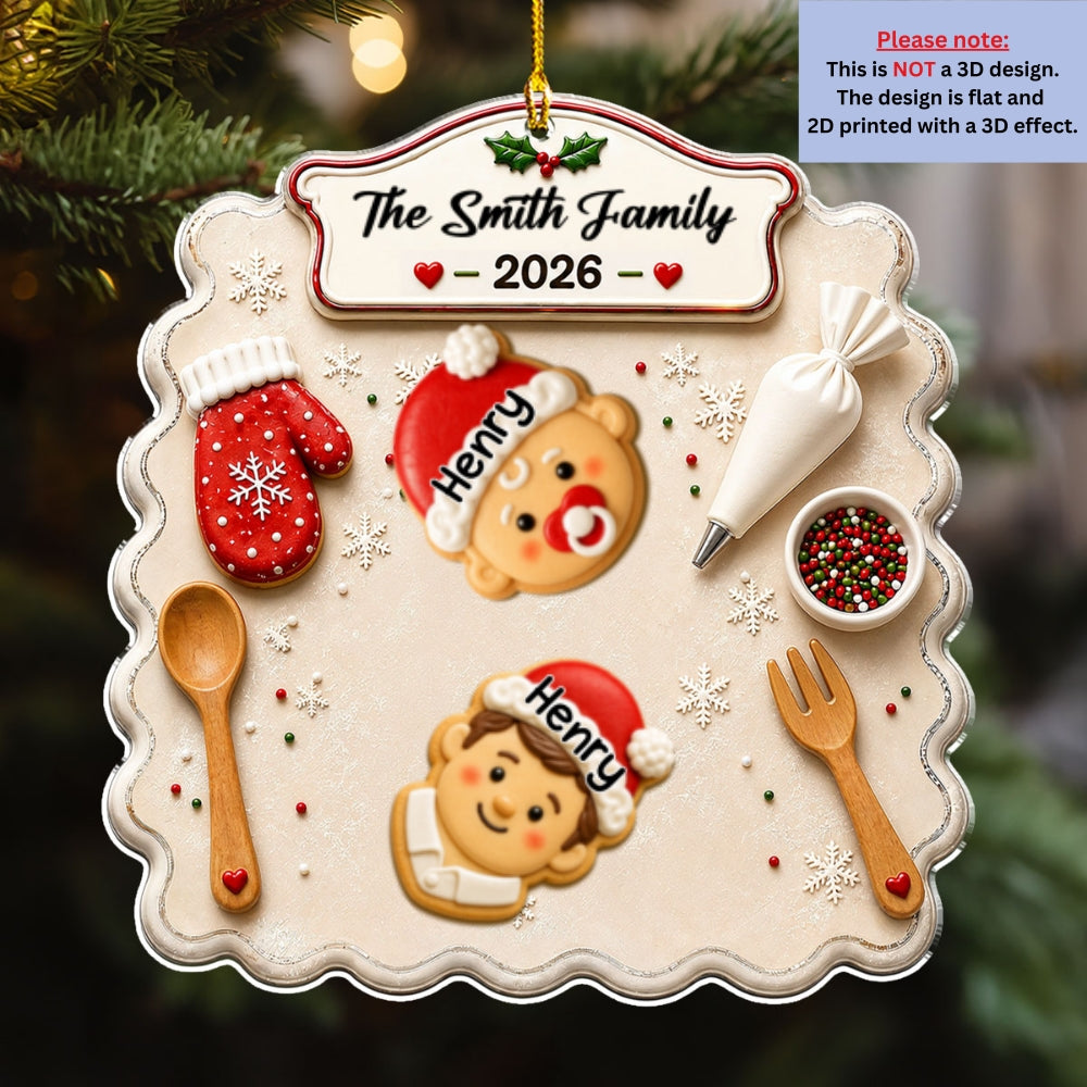 Custom Family Ornament, Christmas Gift for Family Members •  Christmas Baking Memories - Personalized Acrylic Ornament