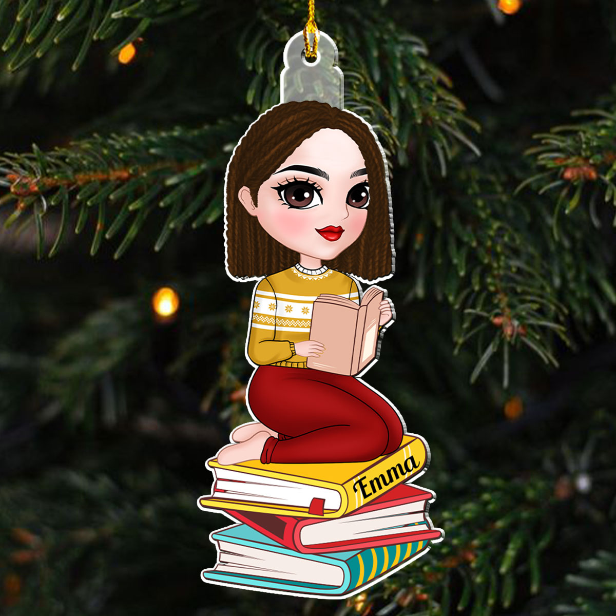 Custom Keepsake Christmas Ornament •  Books In Souls - Personalized Acrylic Ornament