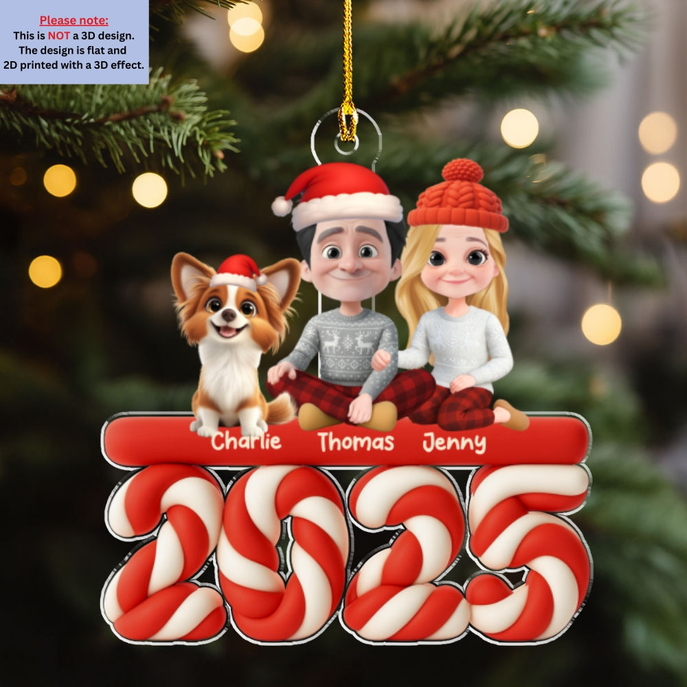 Custom Family Ornament, Christmas Gift for Family Members •  Family Marshamallow - Personalized Acrylic Ornament