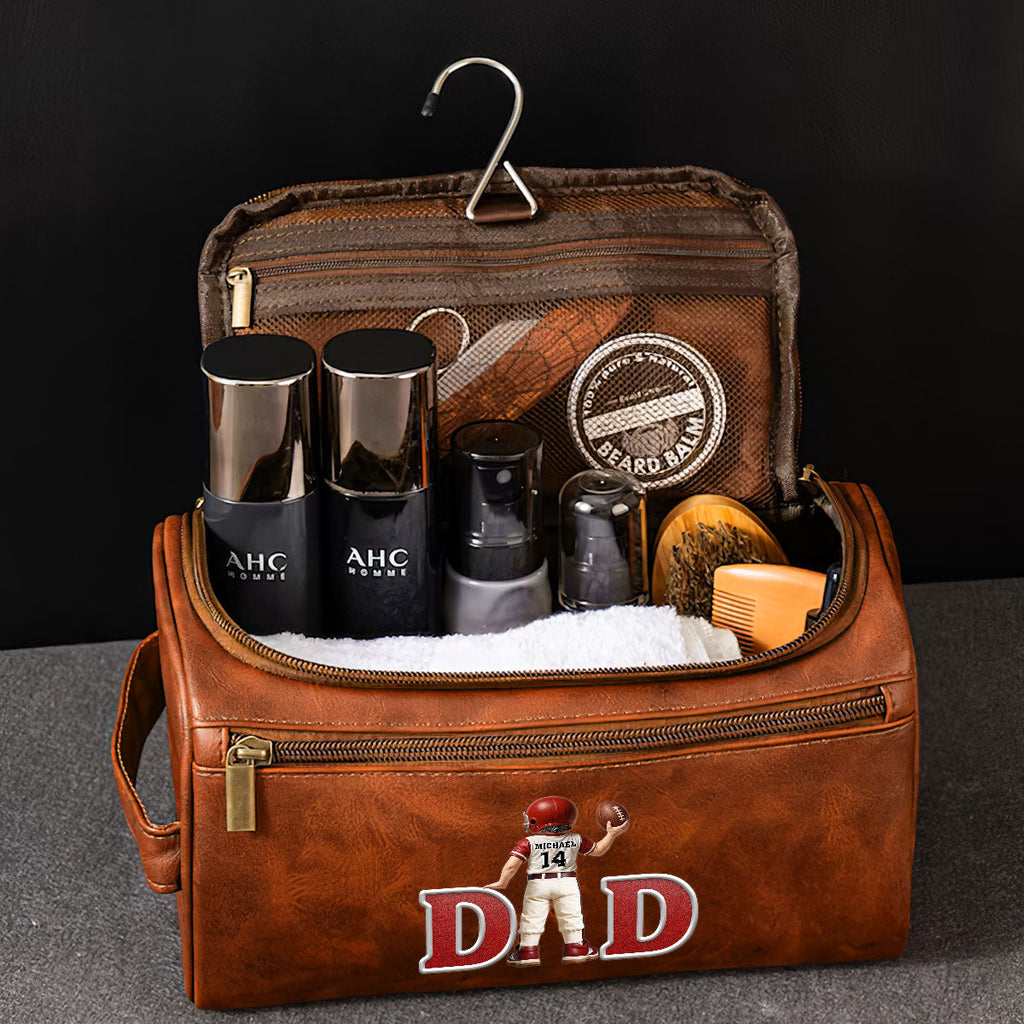 Best Dad - Personalized Leather Toiletry Bag