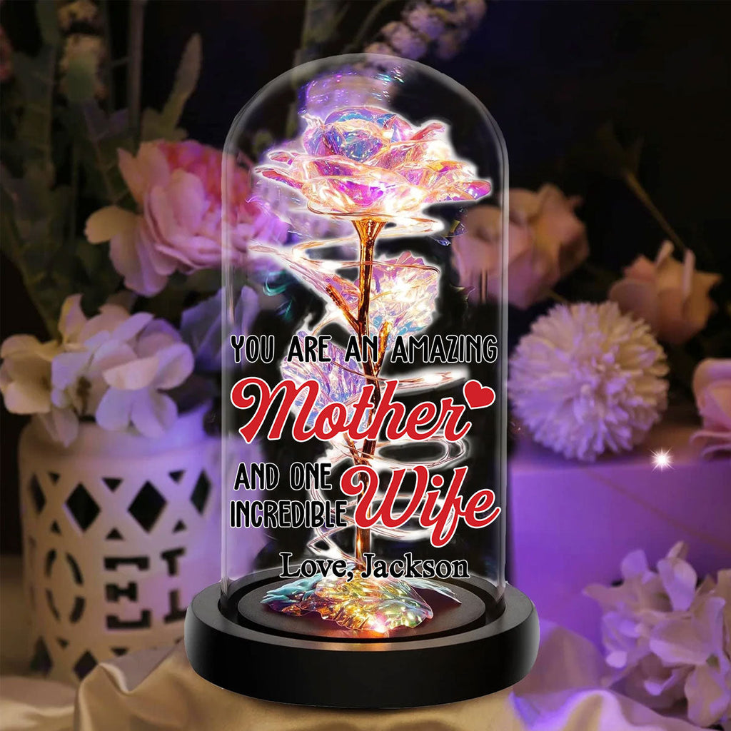 Amazing Mother - Personalized Sparkly Rose