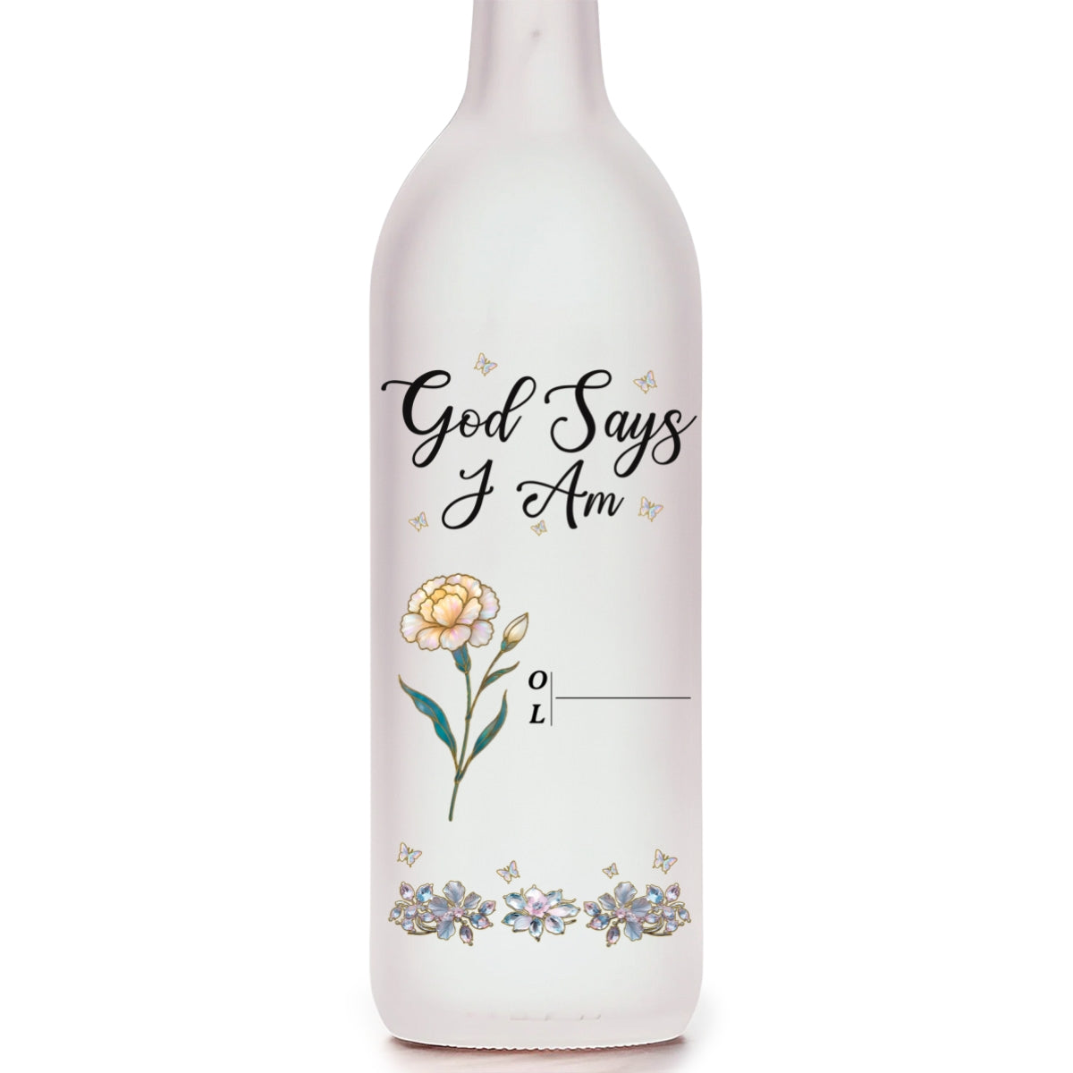 God Says I Am - Personalized Bottle Lamp