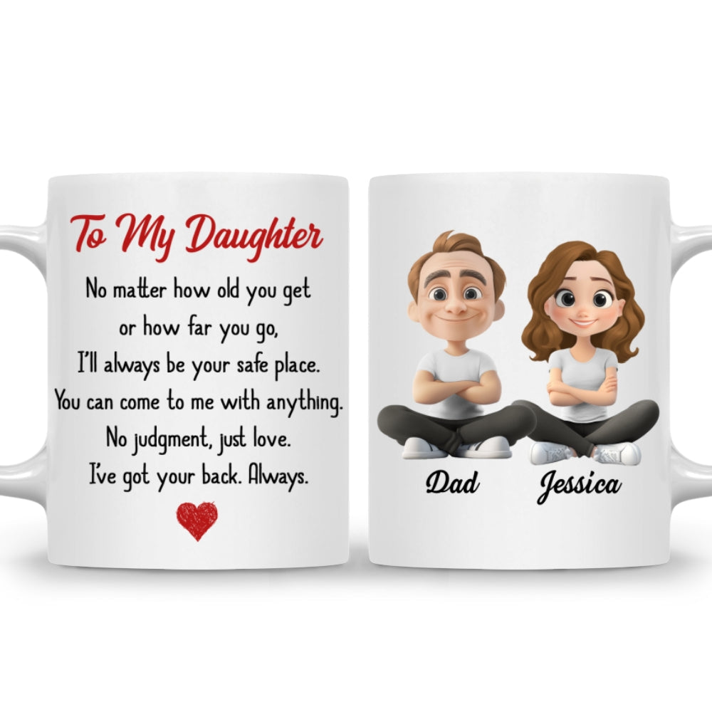 Custom Christmas & Birthday Gift for Daughter • No Judgment Just Love- Personalized Coffee Mug