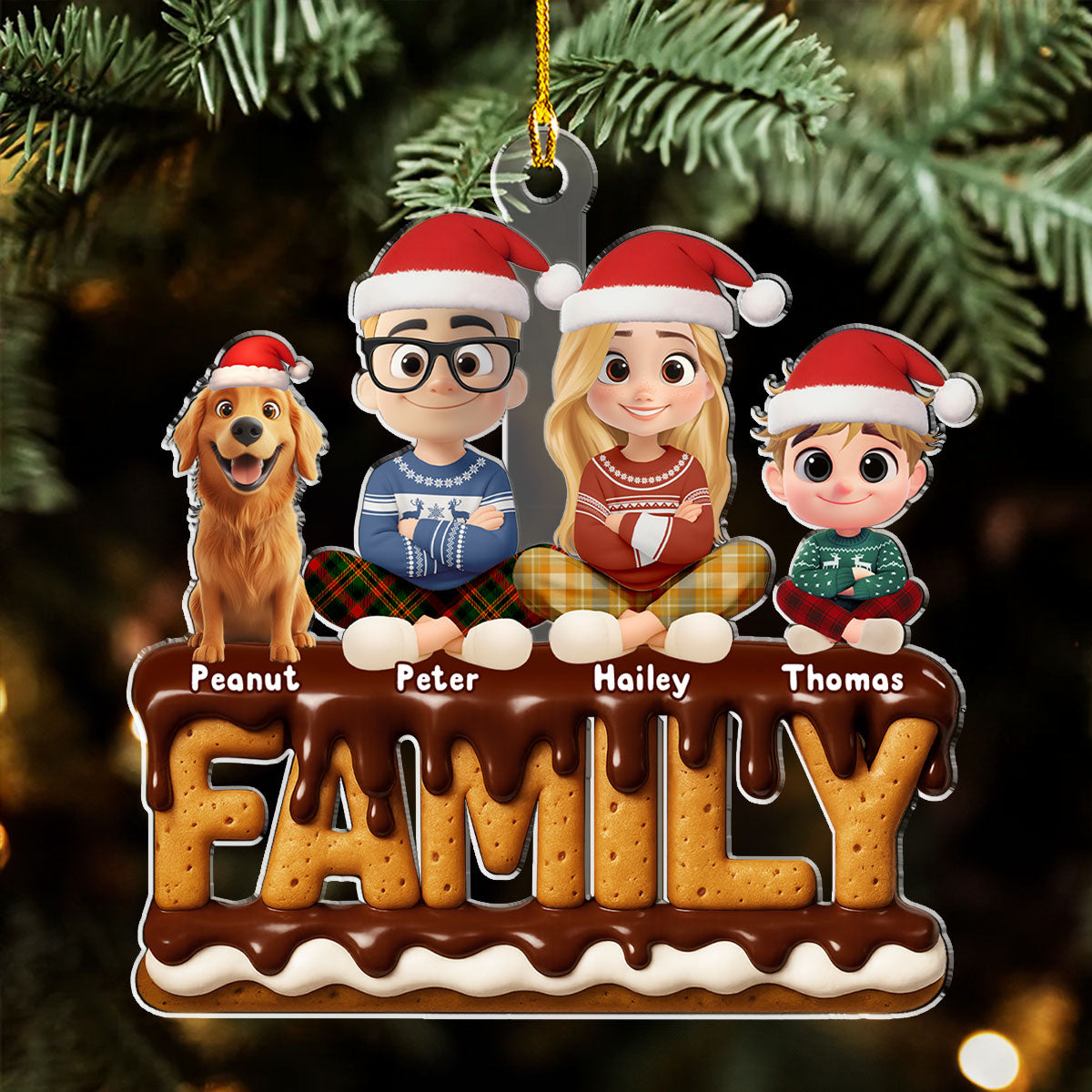 Custom Family Ornament, Christmas Gift for Family Members •  Family Christmas 2025 - Personalized Acrylic Ornament
