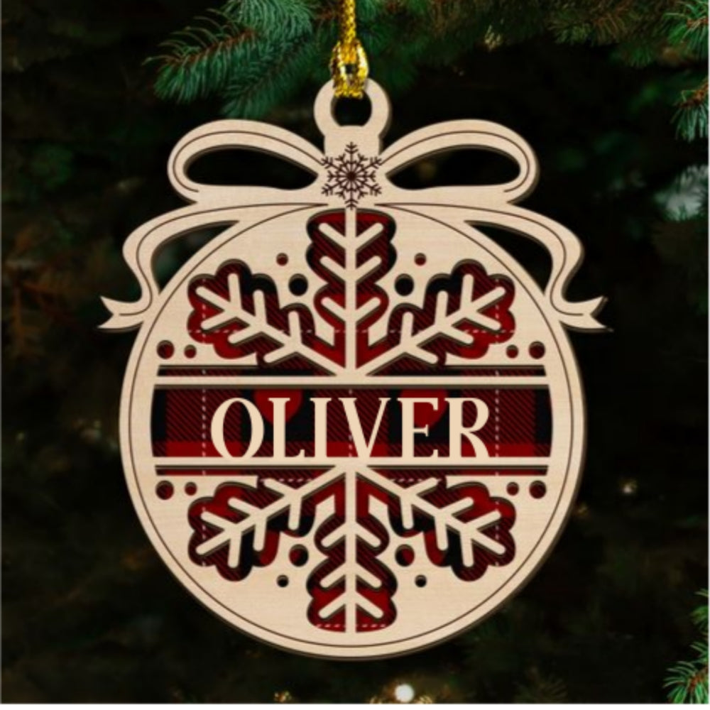 Custom Family Ornament, Christmas Gift for Family Members •  Merry Christmas - Personalized 2-layered Wood Ornament