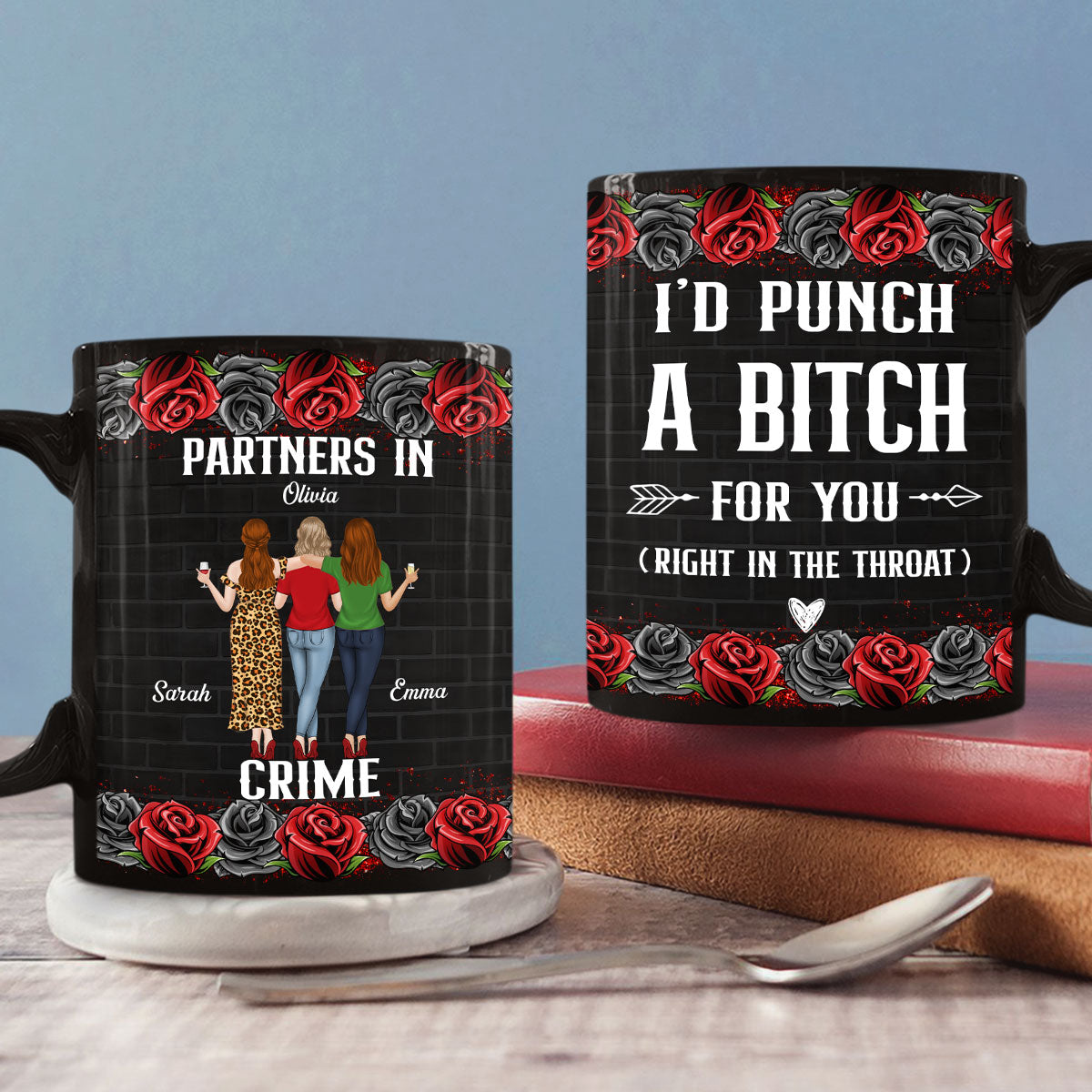 Custom Best Friend, Christmas & Birthday Friendship Keepsake Gift • Partner In Crime - Personalized Coffee Mug