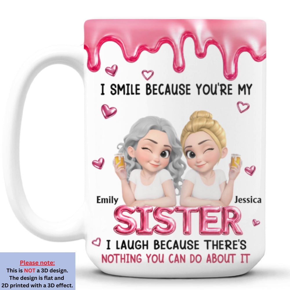 Custom Christmas & Birthday Gift For Sister • I Laugh At You Sister - Personalized 3D Effect Coffee Mug