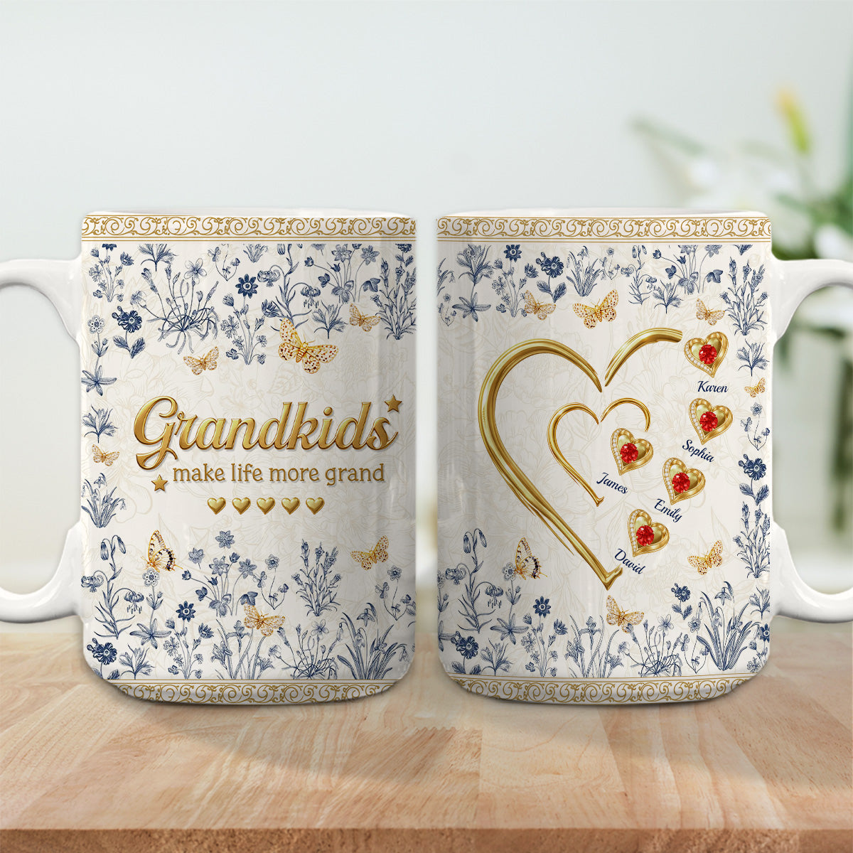 Custom Mother's Day Gift for Mom & Grandma • Grandkid Make Life More Grand - Personalized 3D Inflated Effect Mug