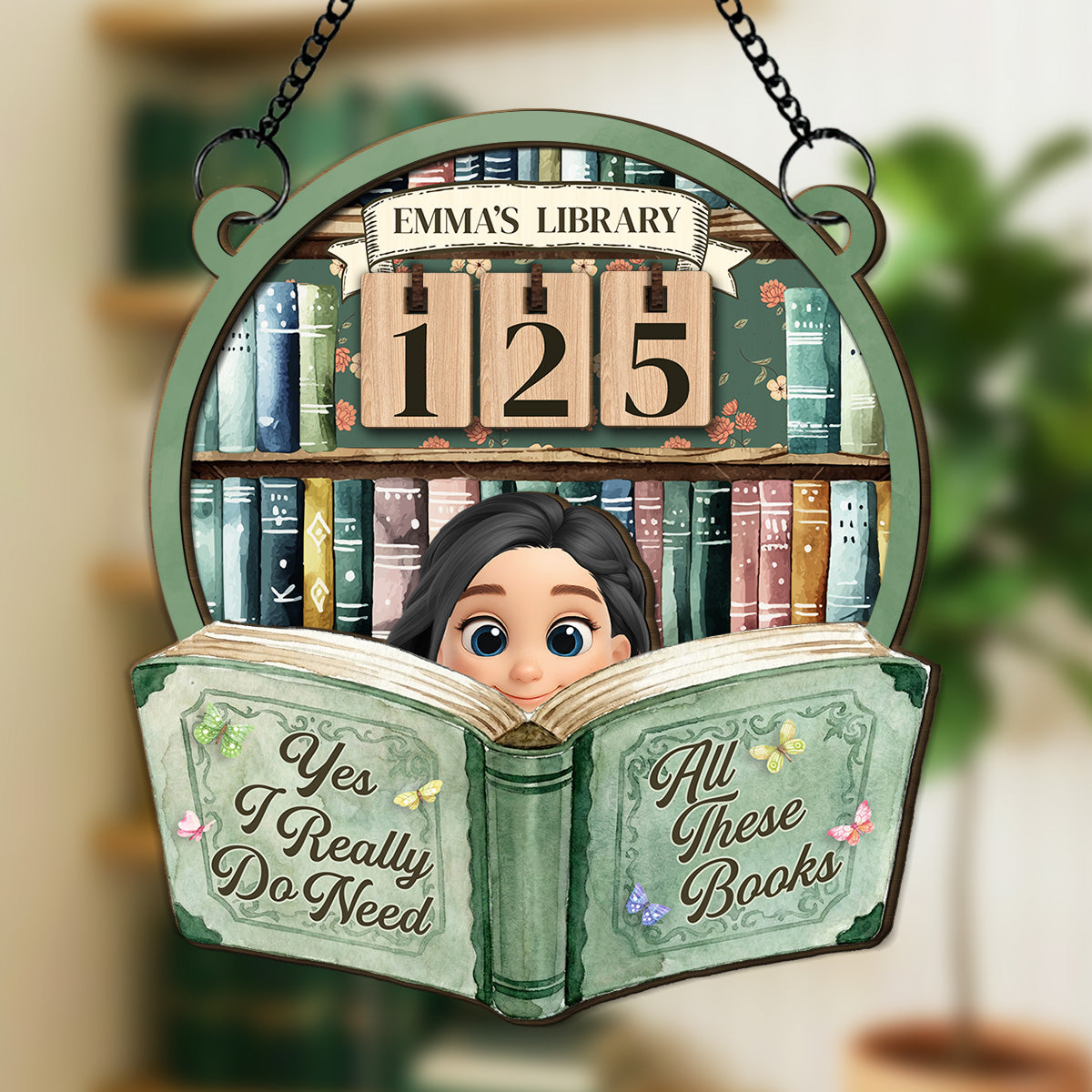 Custom Christmas Hanging Decor, Birthday Housewarming Gift For Book Lovers • I Really Do Need All These s - Personalized Tracker Sign