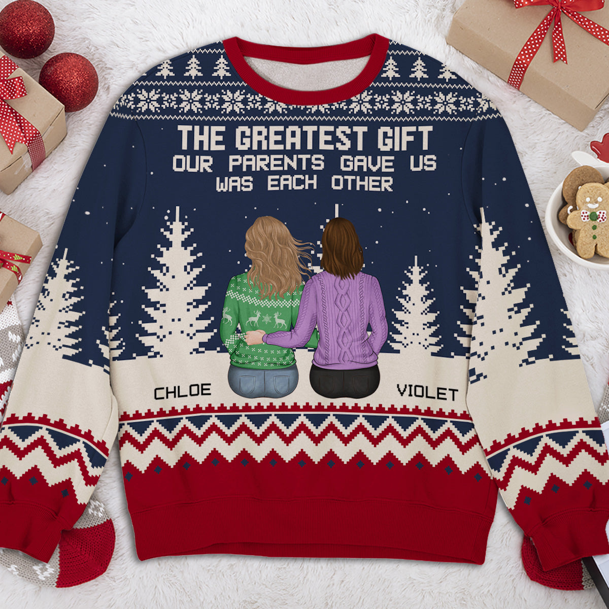 The Greatest Gift Our Parents Gave Us Was Each Other - Personalized All-Over-Print Sweatshirt