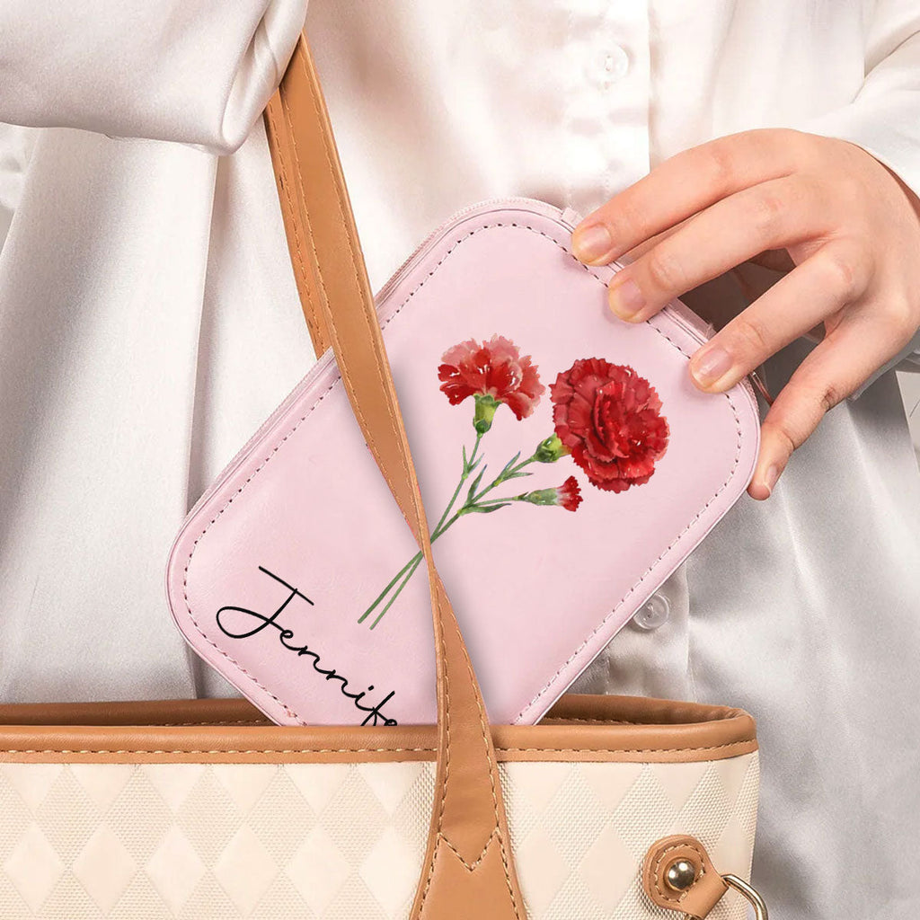 Birth Month Flower Version 2 - Personalized Jewelry Box With LED Mirror