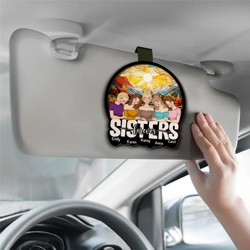 Bestie Lean On Shoulder - Personalized Car Visor Clip