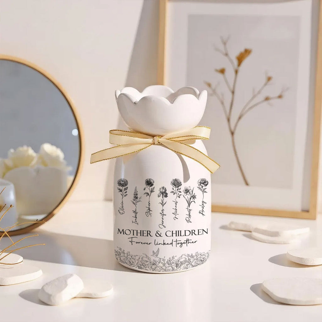 Forever Linked Together - Personalized Ribbon Tie Flower Vase