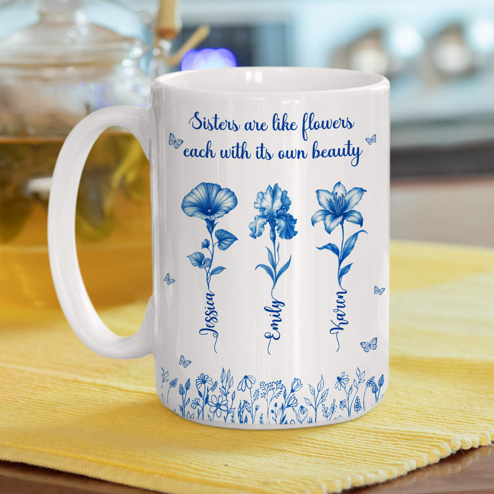 Custom Christmas & Birthday Gift For Sister • Each Sister Shines With Beauty - Personalized Coffee Mug
