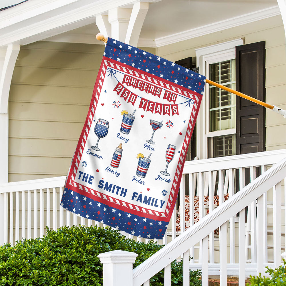 Cheers To 250 Years - Personalized Flag