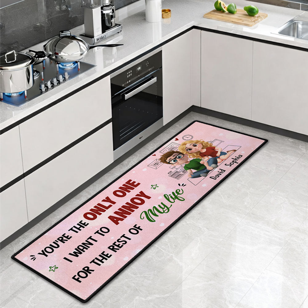 Custom Couple Rug, Anniversary Housewarming Gift For Wife Husband • The Only One I Love To Annoy - Personalized Runner Rug