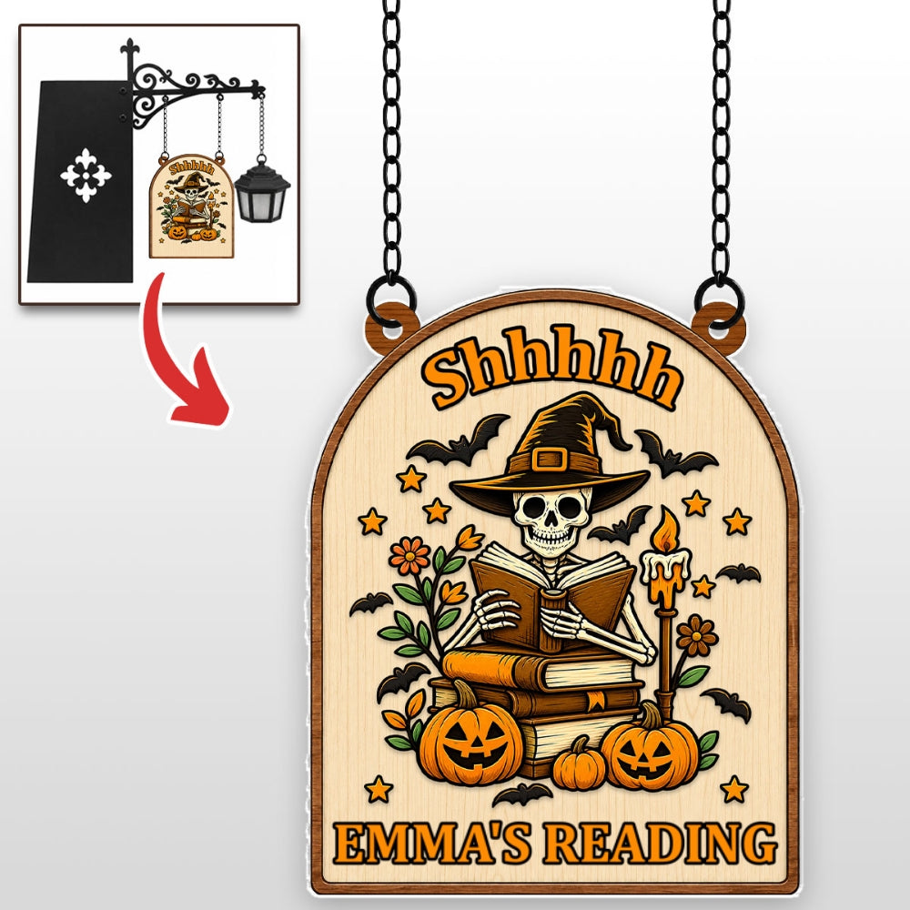 Just One More Spooky Chapter - Personalized Bookshelf Lantern Light Sign