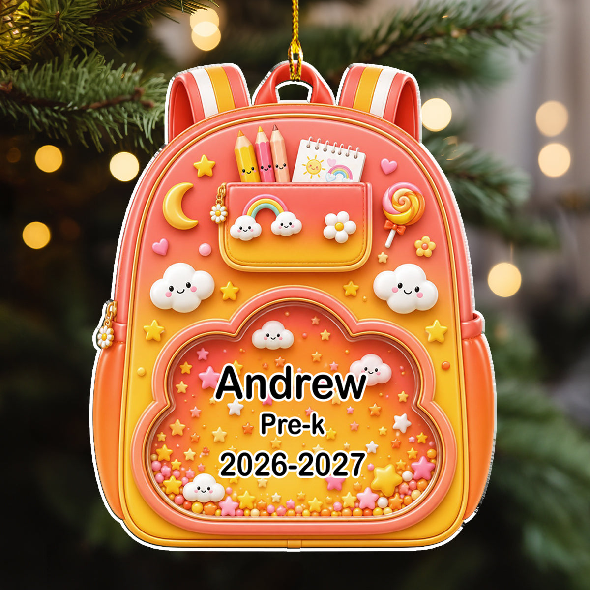 Custom Family Ornament, Christmas Gift for Family Members •  Christmas Cheer For Little Learners - Personalized Acrylic Ornament