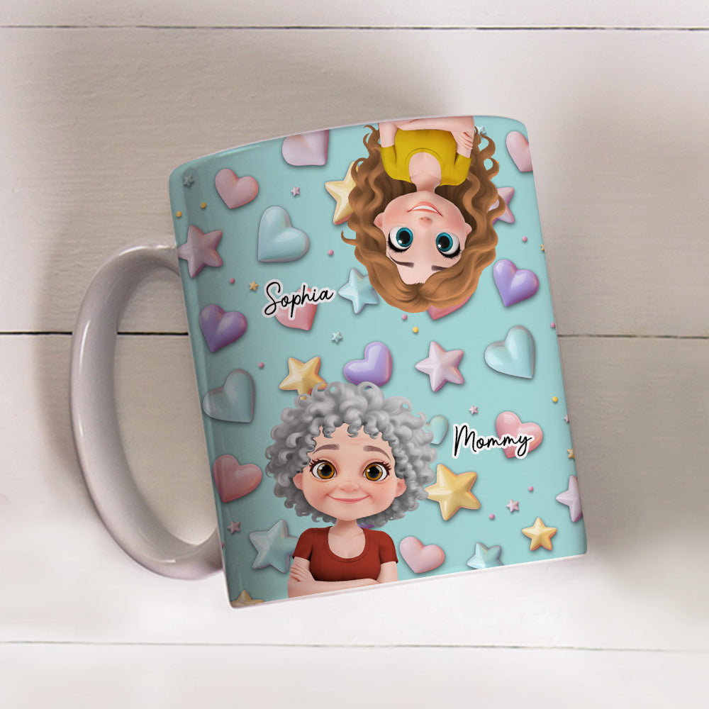 Custom Christmas & Birthday Gift for Mom • Cute Mommy And Children - Personalized 3D Effect Mug