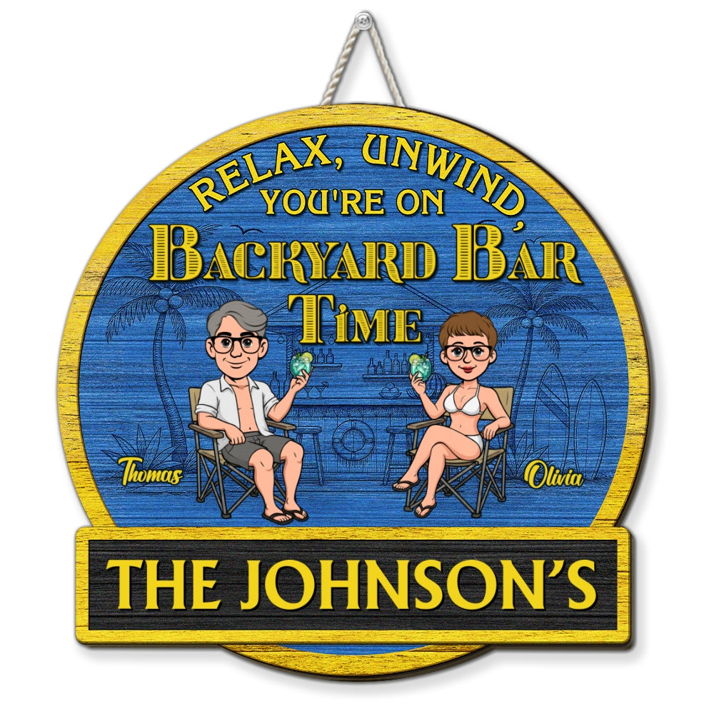 Custom Family Summer Backyard, Patio & Porch Decor • It Is Our Patio Time - Personalized Wood Sign