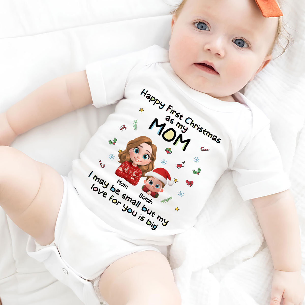First Christmas With Mom - Personalized Baby Onesie