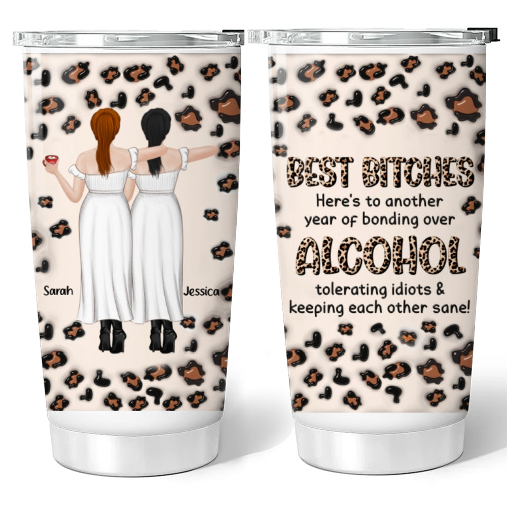 Custom Christmas Birthday Gifts For Best Friend • Alcohol Tolerating - Personalized 3D Inflated Effect Tumbler