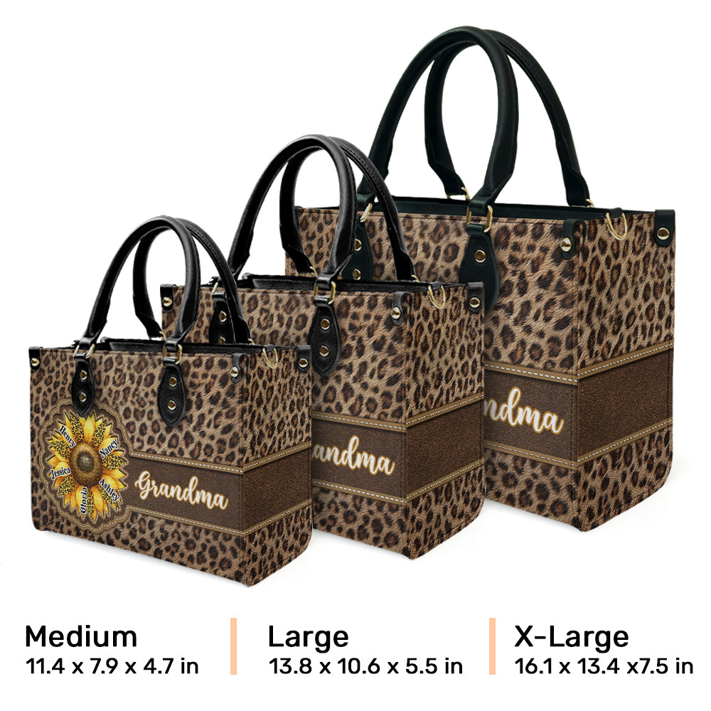 Grandma Sunflower - Personalized Leather Bag