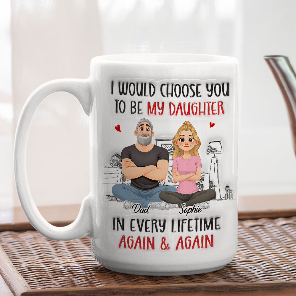 Custom Mother's Day Gift for Daughter • Again And Again - Personalized 3D Inflated Effect Mug