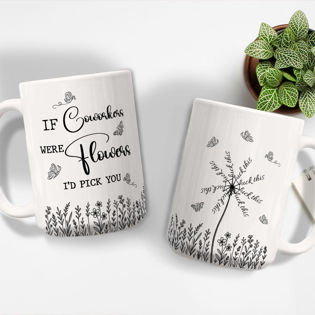 Custom Coworker, Christmas & Birthday Team Appreciation Gift • This Flower Swears In Whispers - Personalized Coffee Mug