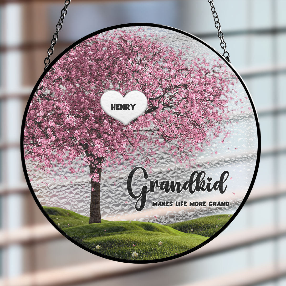 Custom Name Grandma Hanging Decor, Mother's Day Birthday Gifts • Grandma Life - Personalized Window Hanging Suncatcher