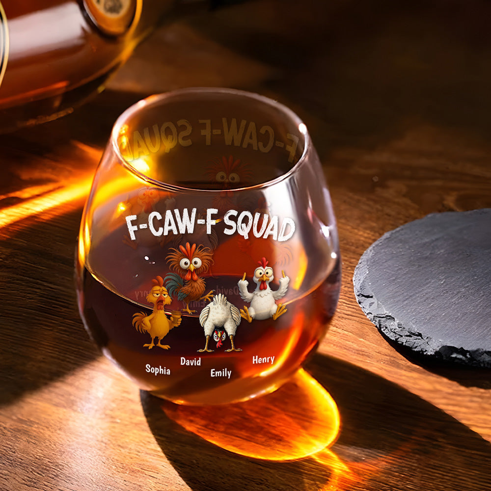 FCAWF Squad - Personalized Wine Glass