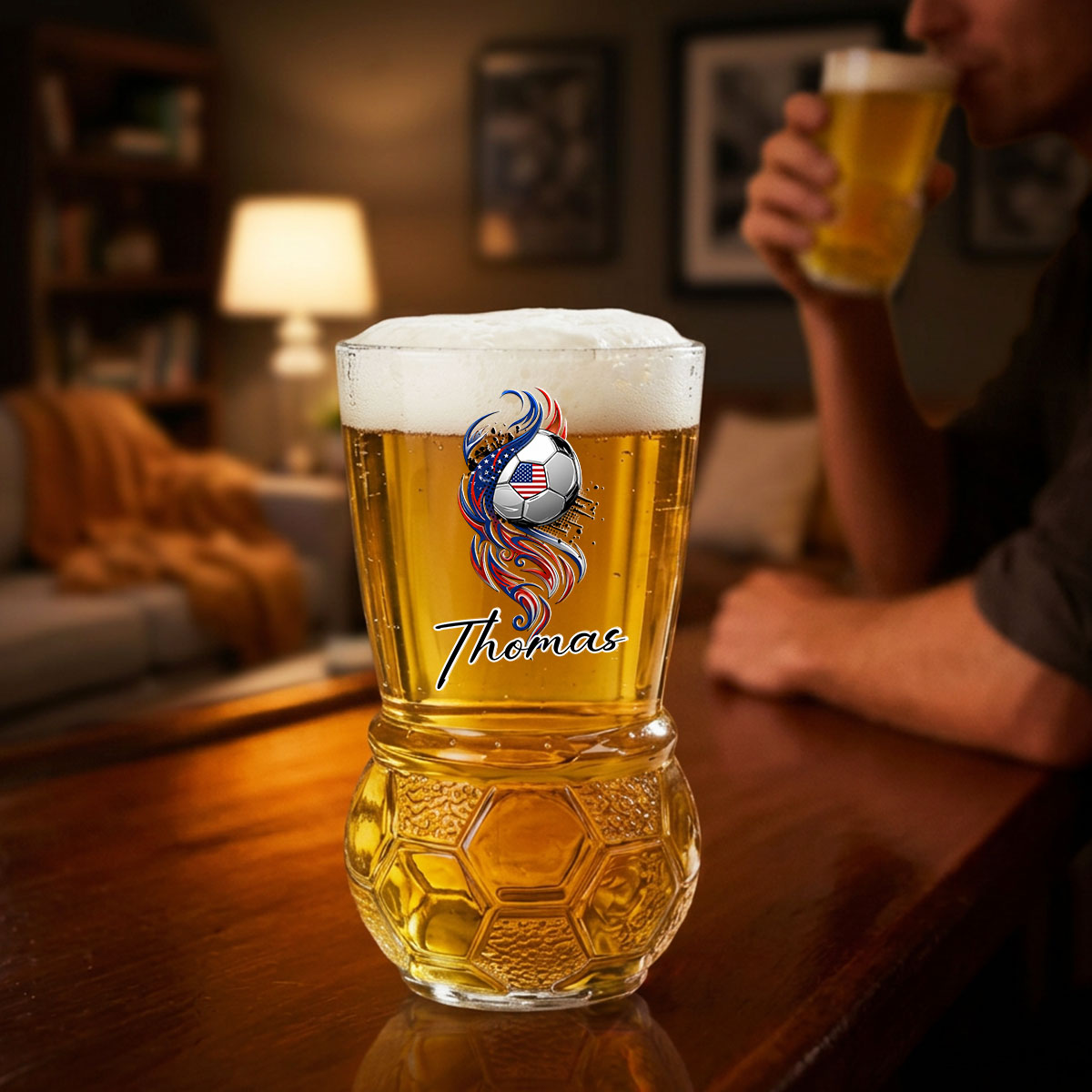 Game On - Personalized Football Beer Glass