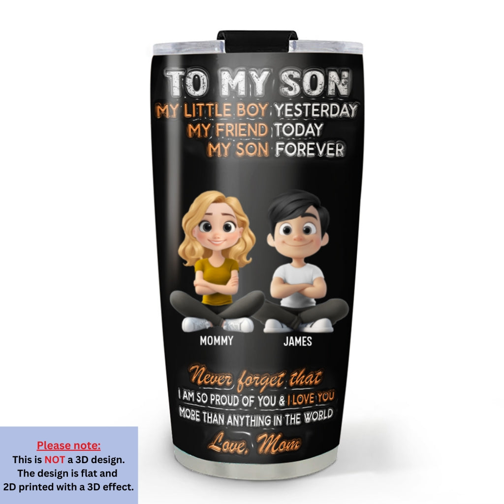 Custom Christmas Birthday Gifts For Son • Mother And Son A Love That Never Ends - Personalized 3D Inflated Effect Tumbler