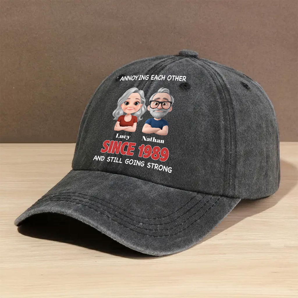 Together Forever - Personalized Vintage Washed Denim Cap