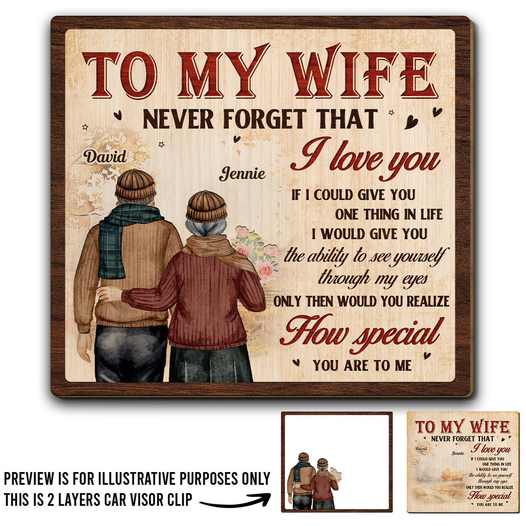 To My Wife - Personalized Car Visor Clip