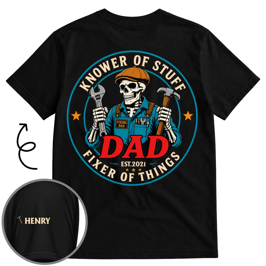 Custom Father's Day, Special Gift for Dad & Grandpa • Fixing Dad - Personalized Shirt With Design On Sleeve