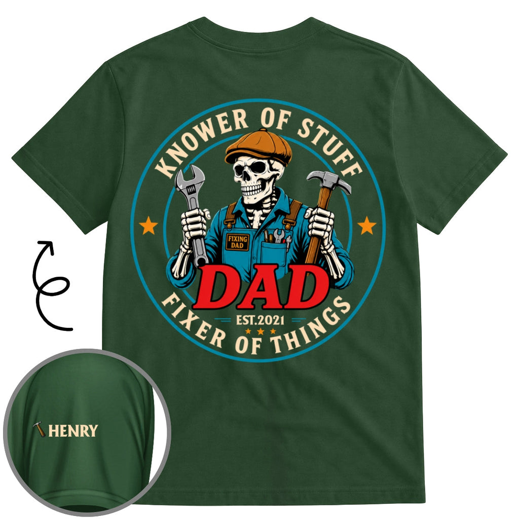 Custom Father's Day, Special Gift for Dad & Grandpa • Fixing Dad - Personalized Shirt With Design On Sleeve