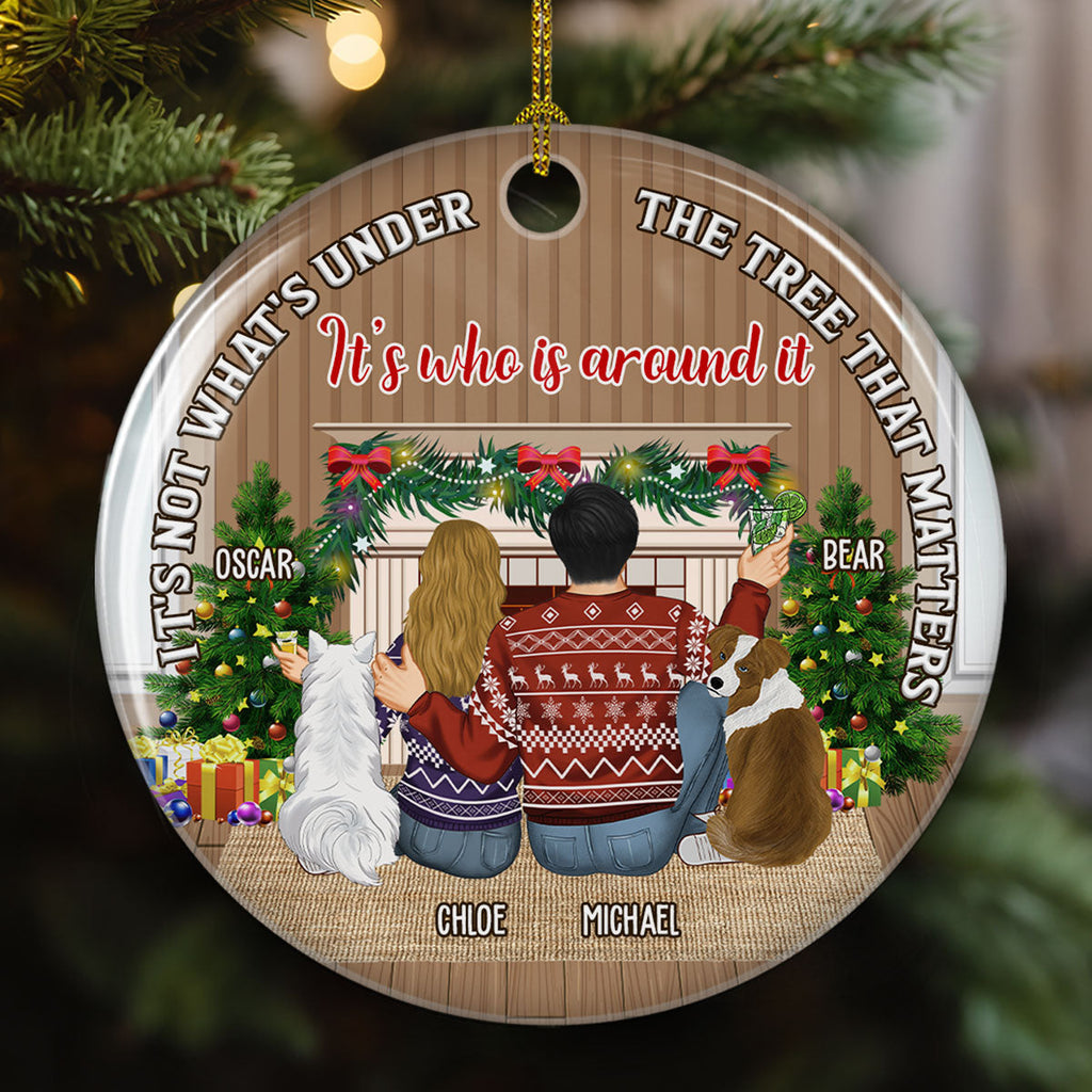 Custom Couple Christmas Ornament, Anniversary Gift •  What Is Under The Tree Matter - Personalized Ceramic Ornament