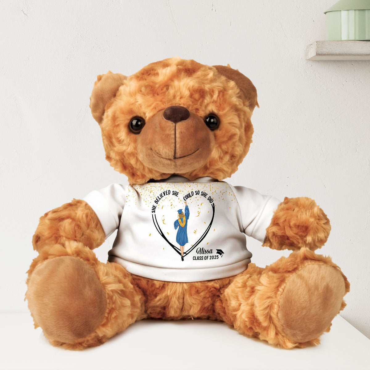 She Believed She Could So She Did - Personalized Cuddle Bear