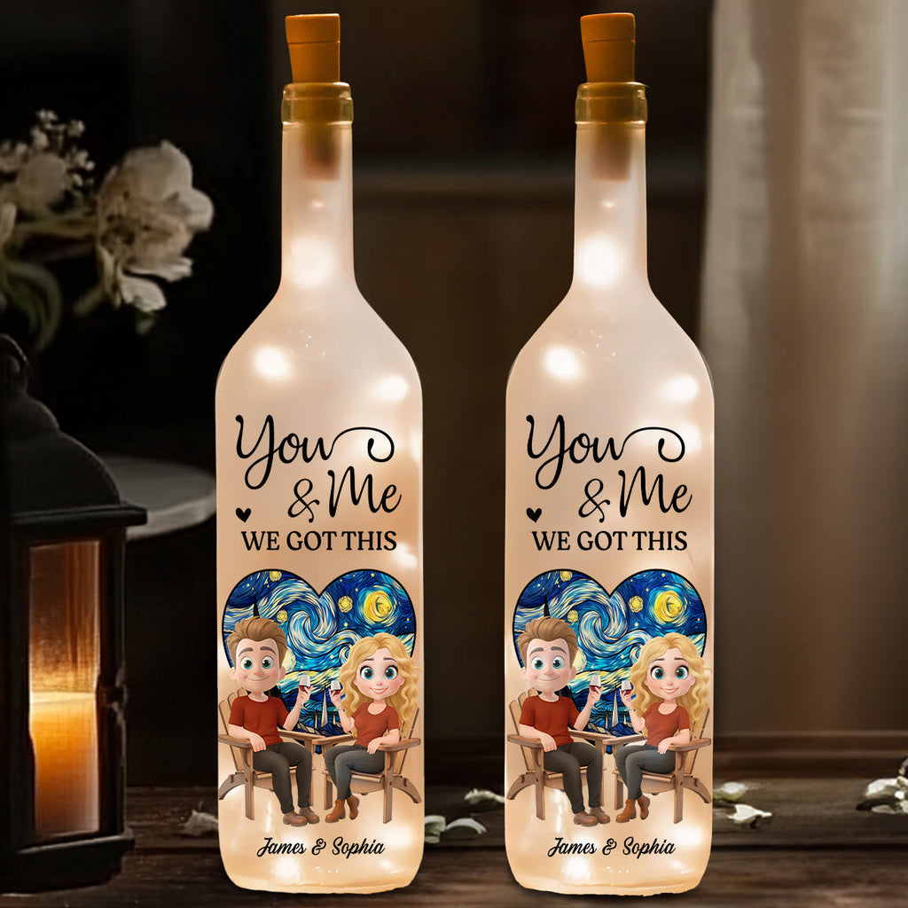 Our Hearts Beat As One - Personalized Bottle Lamp