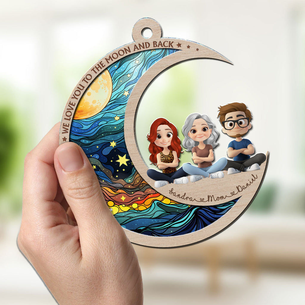 Custom Hanging Decor for Daughter Mom, Mother's Day Gifts • My World Begins With Mom - Personalized Suncatcher
