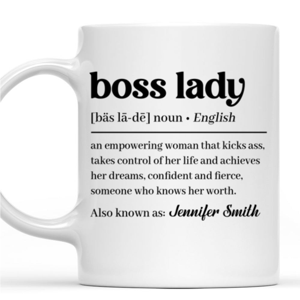 Custom Coworker, Christmas & Birthday Team Appreciation Gift • Boss Lady Cool - Personalized Coffee Mug