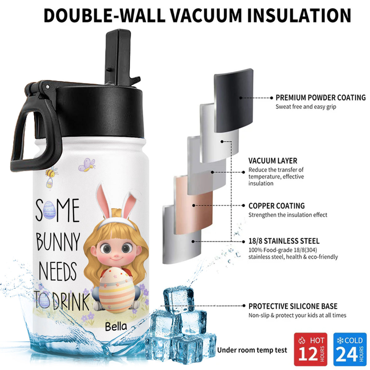 Some Bunny Needs A Drink - Personalized Kids Water Bottle