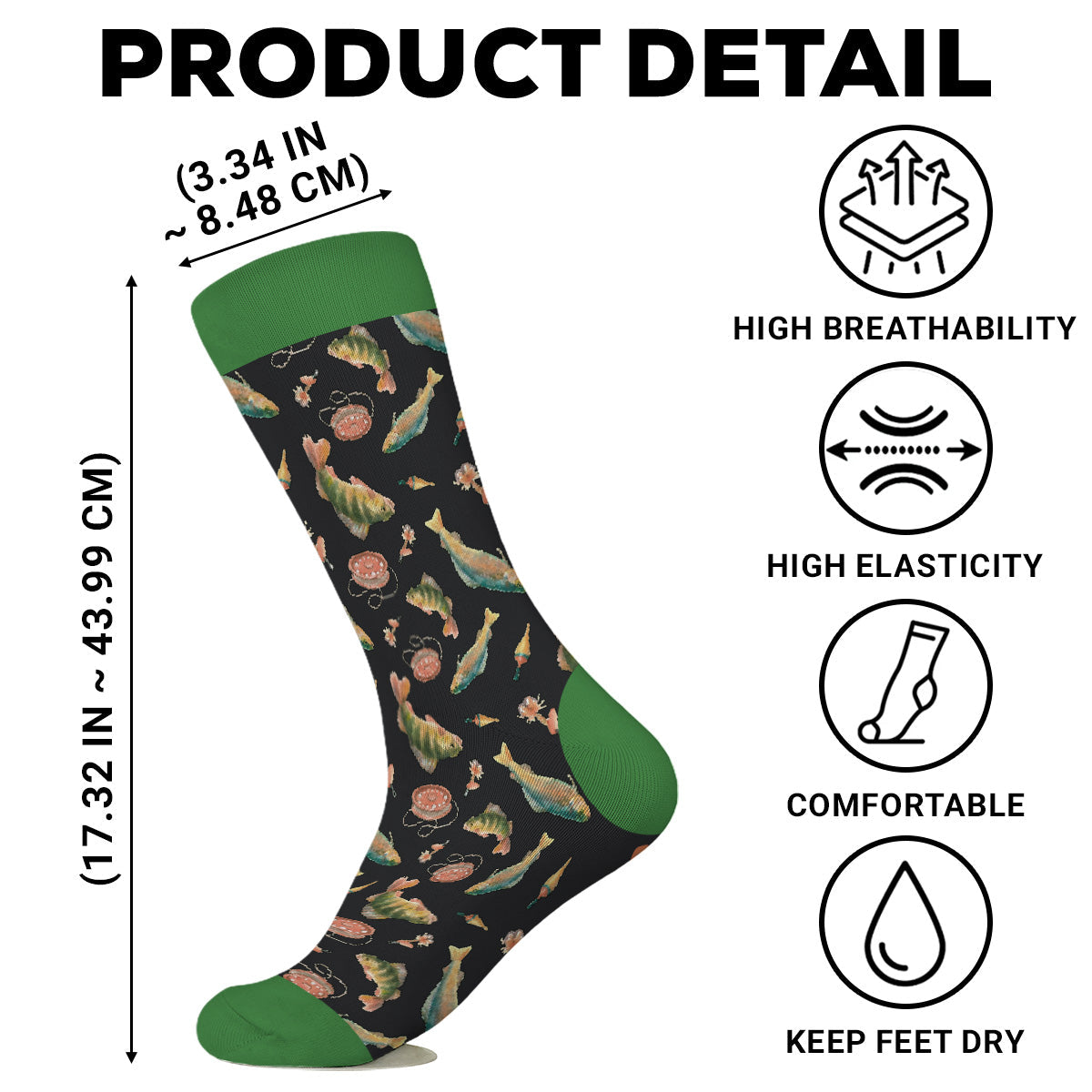 Custom Fishing Lover Gift, Outdoor Footwear For Fishermen • Lucky Fisherman - Personalized Crew Socks