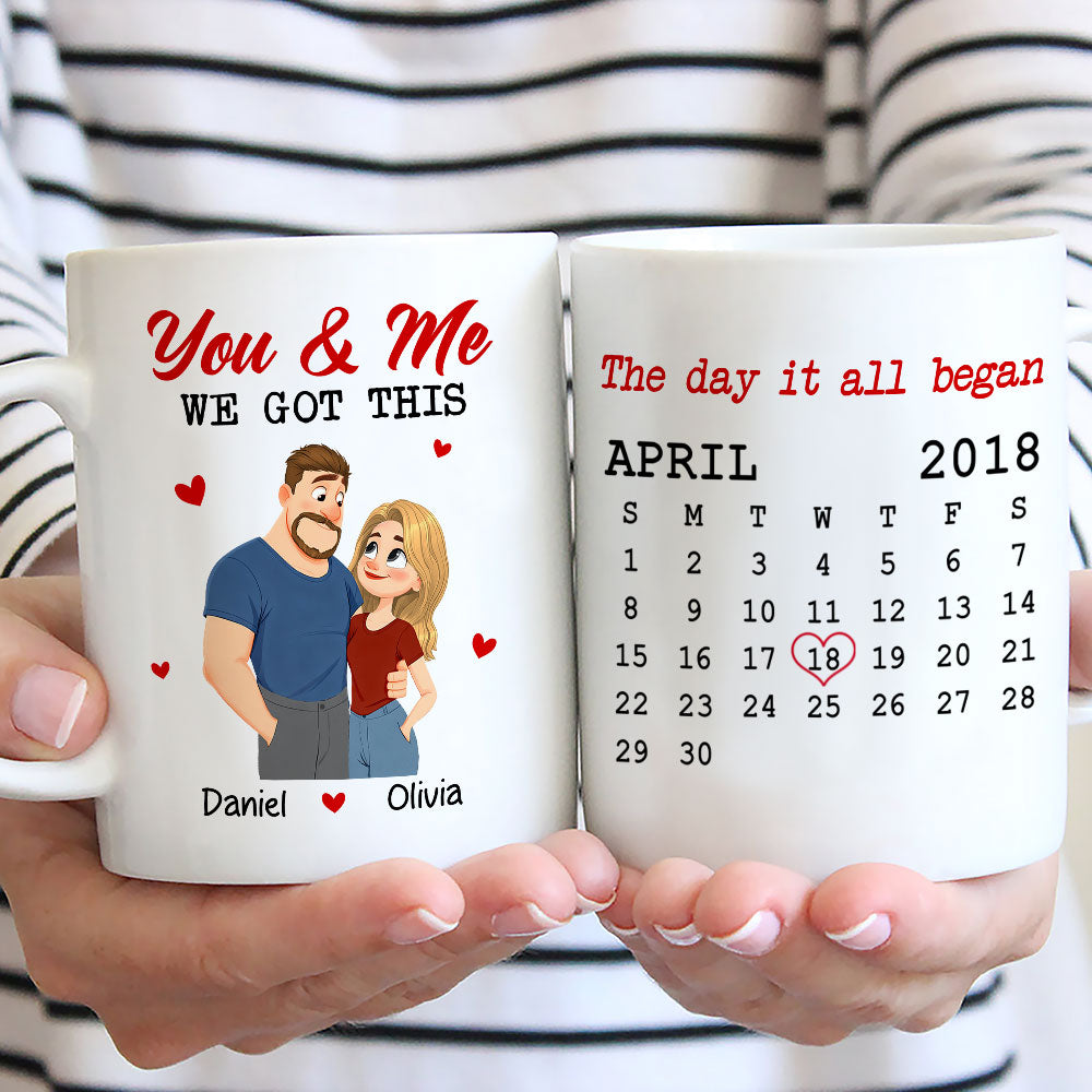 Custom Anniversary Keepsake Gifts For Couple • You And Me Got This - Personalized Coffee Mug