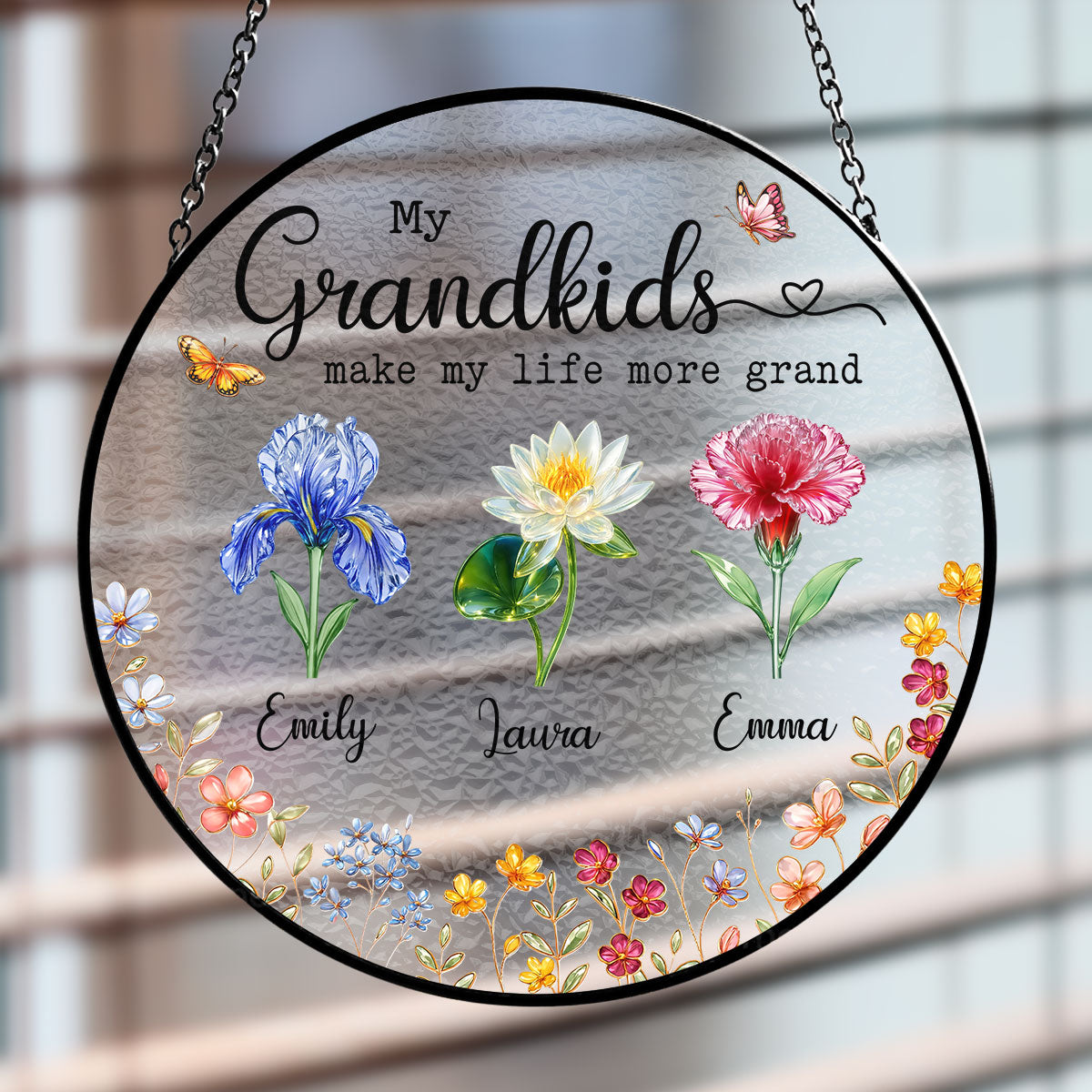 Custom Grandma Hanging Decor, Mother's Day Birthday Gifts • Make Life More Grand With Lovely Kids - Personalized Window Hanging Suncatcher